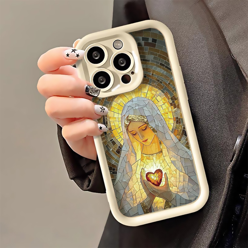 Apple Iphone 15 - Casing Telepon Gaya Kaca Patri Gereja